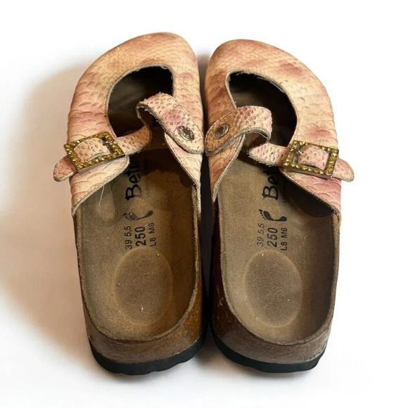 BIRKENSTOCK Betula MARYJANE Clogs RHINESTONE Snakeskin GLITTER EUR 39 US 8-8.5 - Picture 3 of 4
